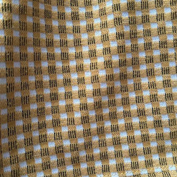 BUNDLE4for $30EBUC ZARA LADIES L CROP TOP WITH ELASTICIZED NECKLINE GOLD BLK WHT - Picture 6 of 6